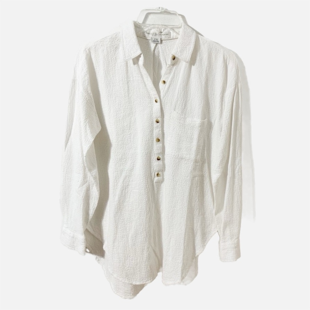 Anthropologie Pilcro and the Letterpress 100% Cotton Half Button Tunic Blouse 🤍